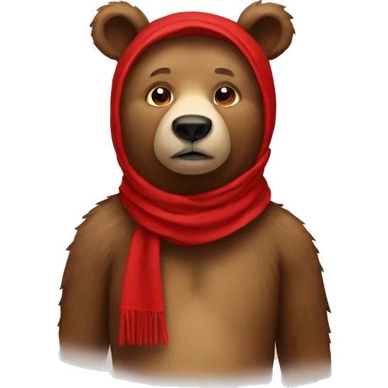 Bear with a red scarf emoji