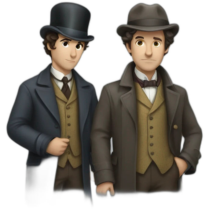 Sherlock Holmes and Watson emoji