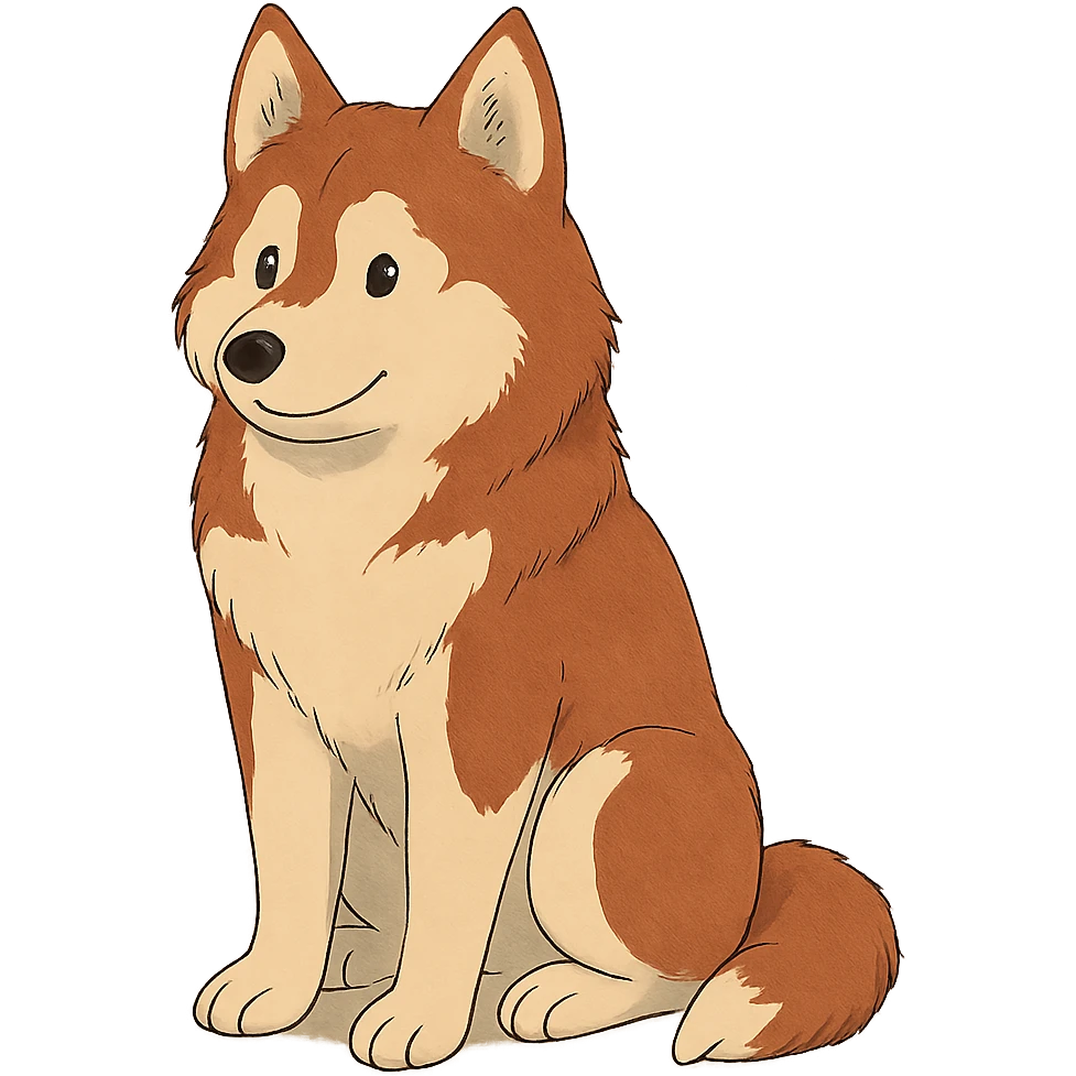 cute red-brown siberian husky sitting emoji