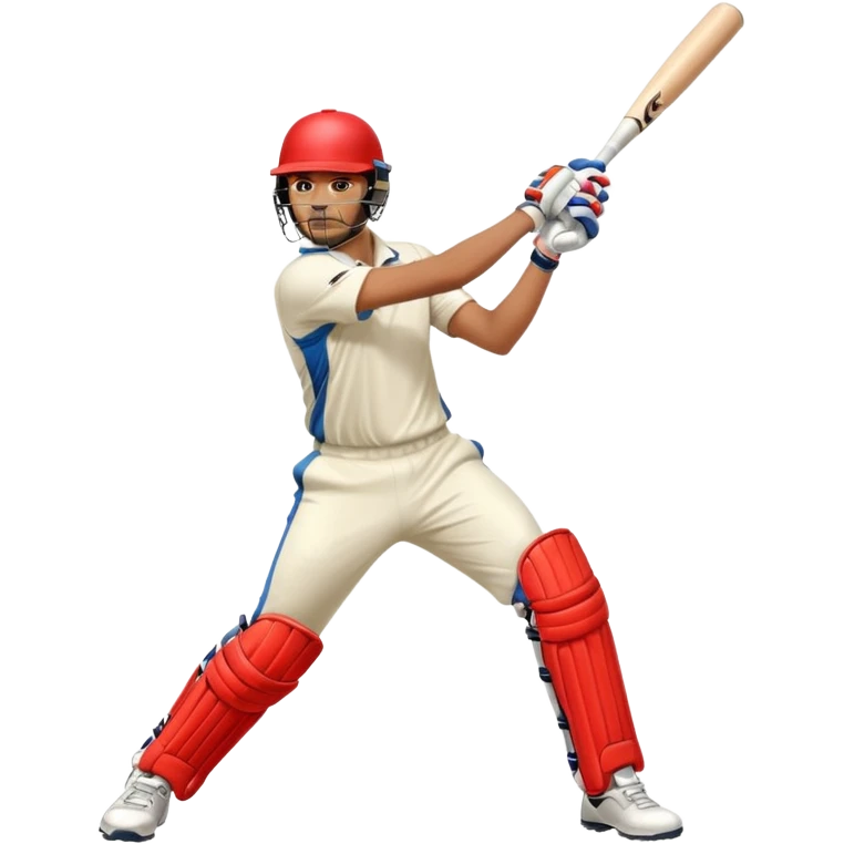 Right handed cricketer playing a cover drive shot emoji
