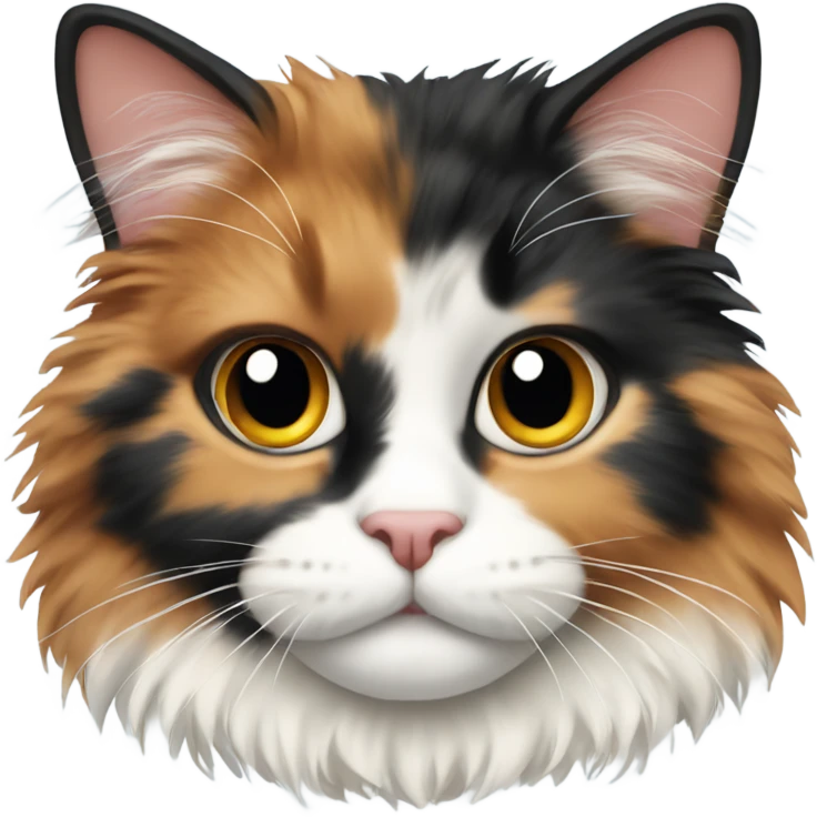 Fluffy calico cat emoji