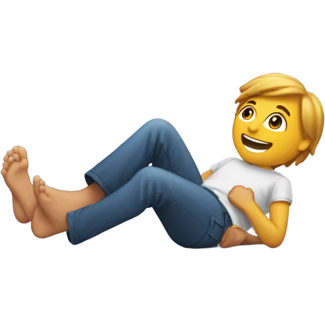 smile with feet behind them emoji