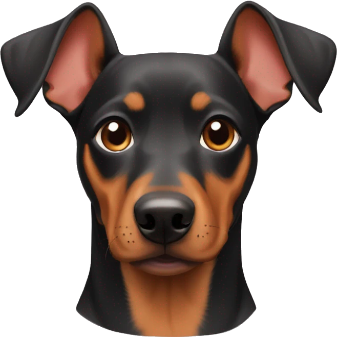 smiley German Pinscher with floppy ears emoji