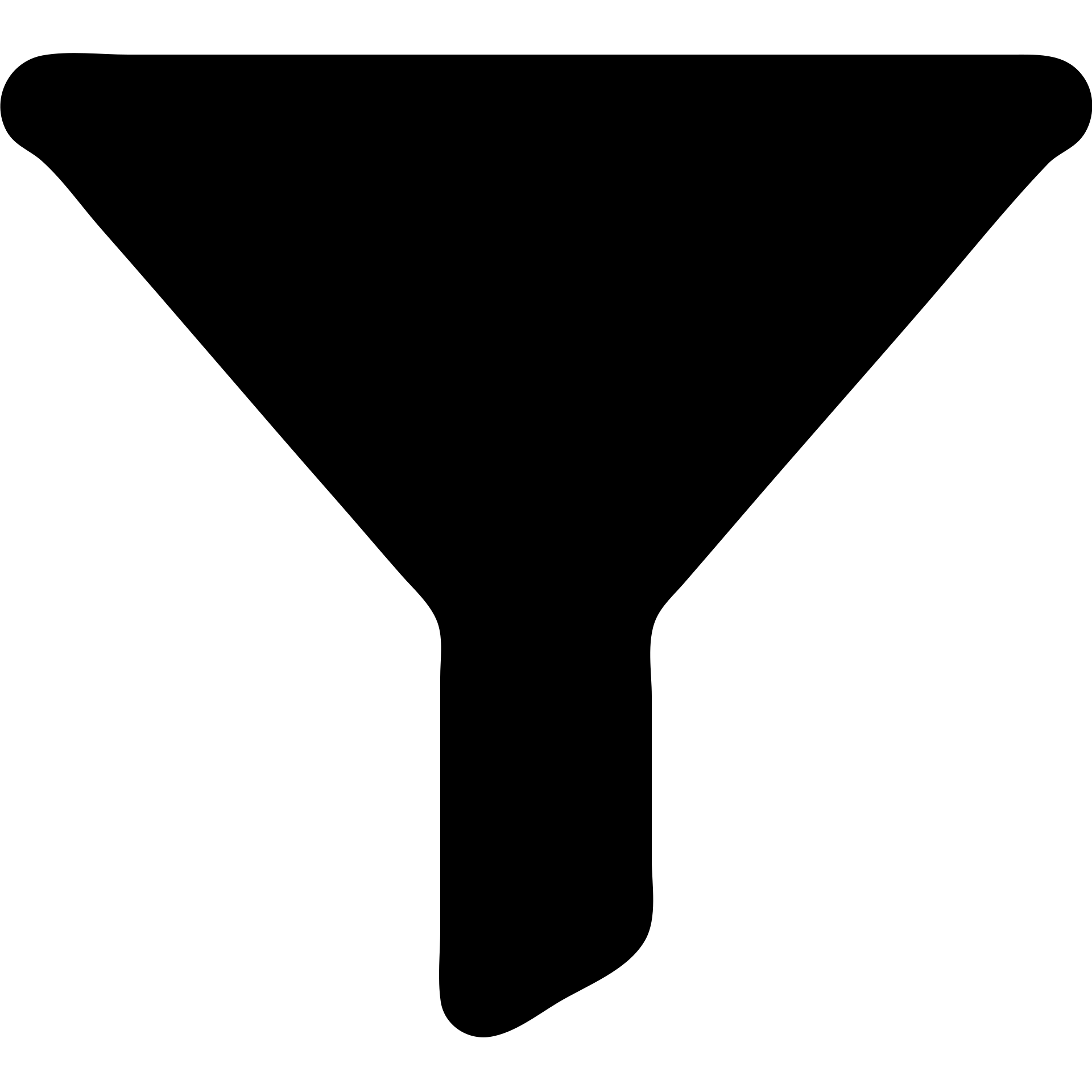 solid black filled icon of a classic funnel, simple and bold emoji