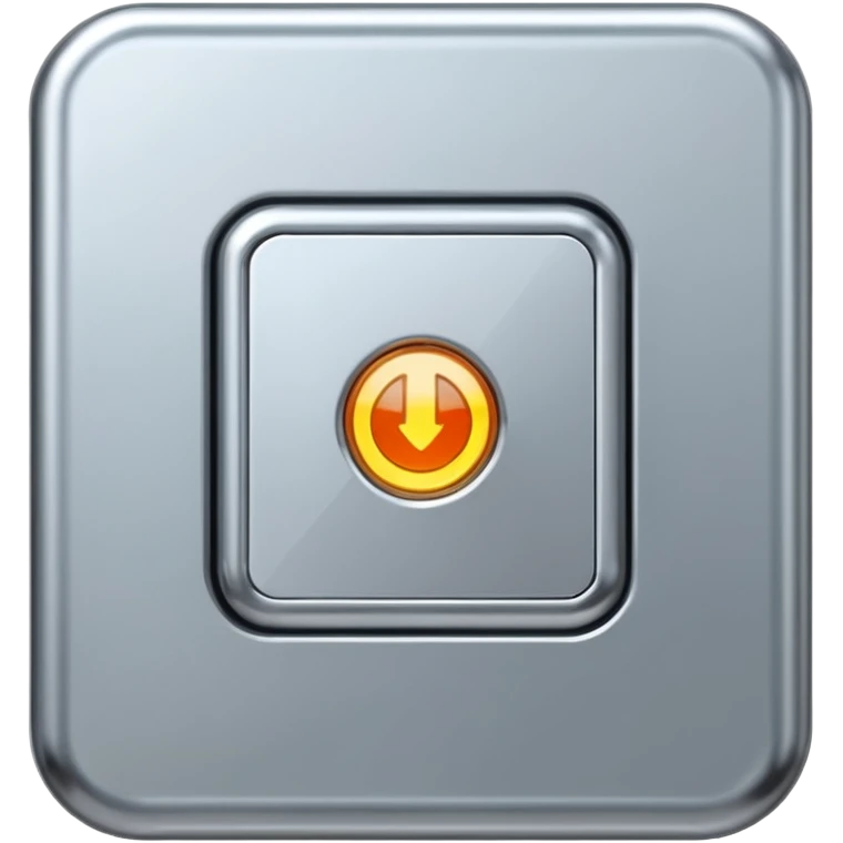 A futuristic microchip emoji made of polished silver chrome, minimal circuit details, smooth metallic surface, soft lighting, iOS emoji style, centered, clean white background emoji