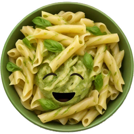 Pesto pasta in a bowl  emoji