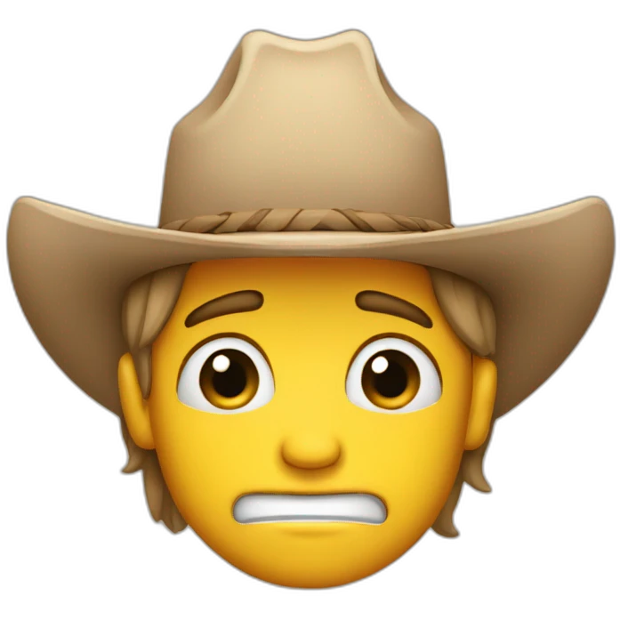 Crying cowboy smile emoji