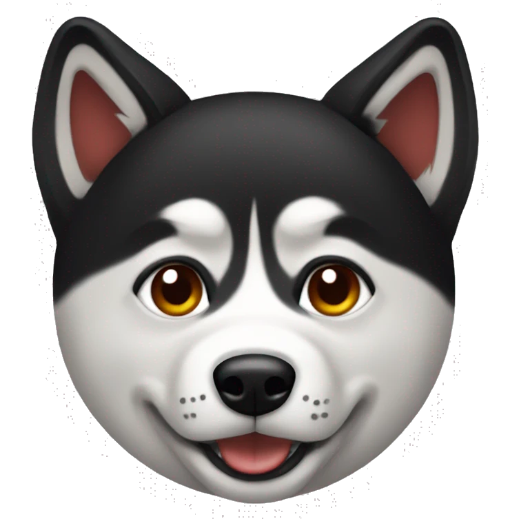 A red and black husky dog  emoji