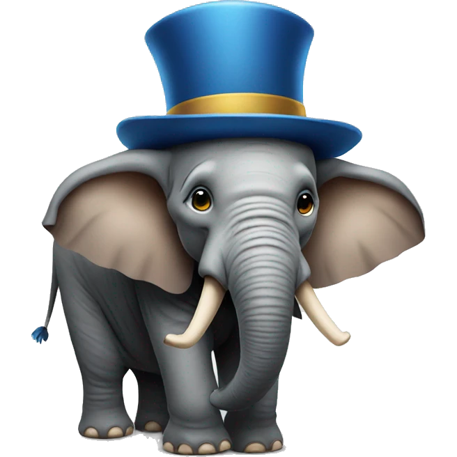 Elephant wearing a hat  emoji