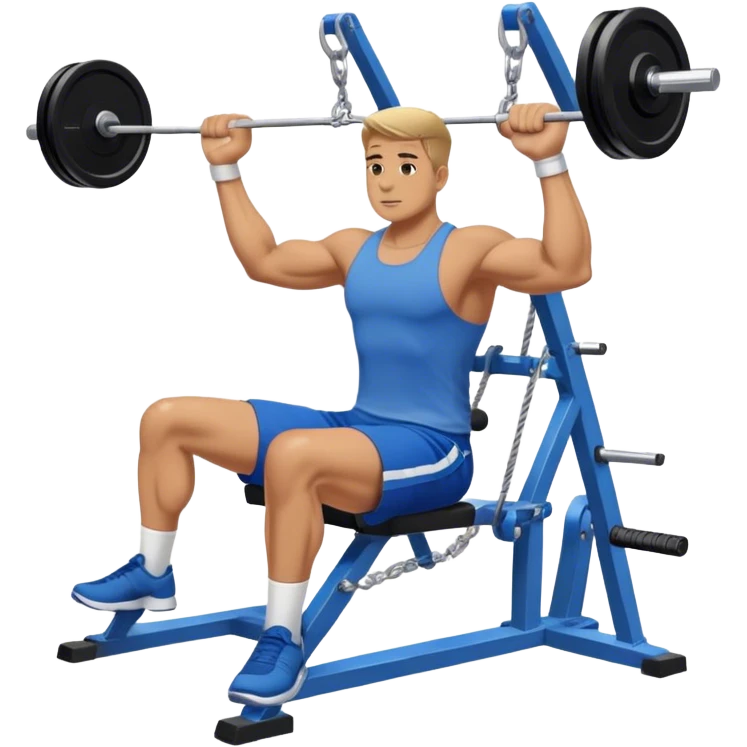 man with blue shorts doing seated cable-rows machine exercise emoji