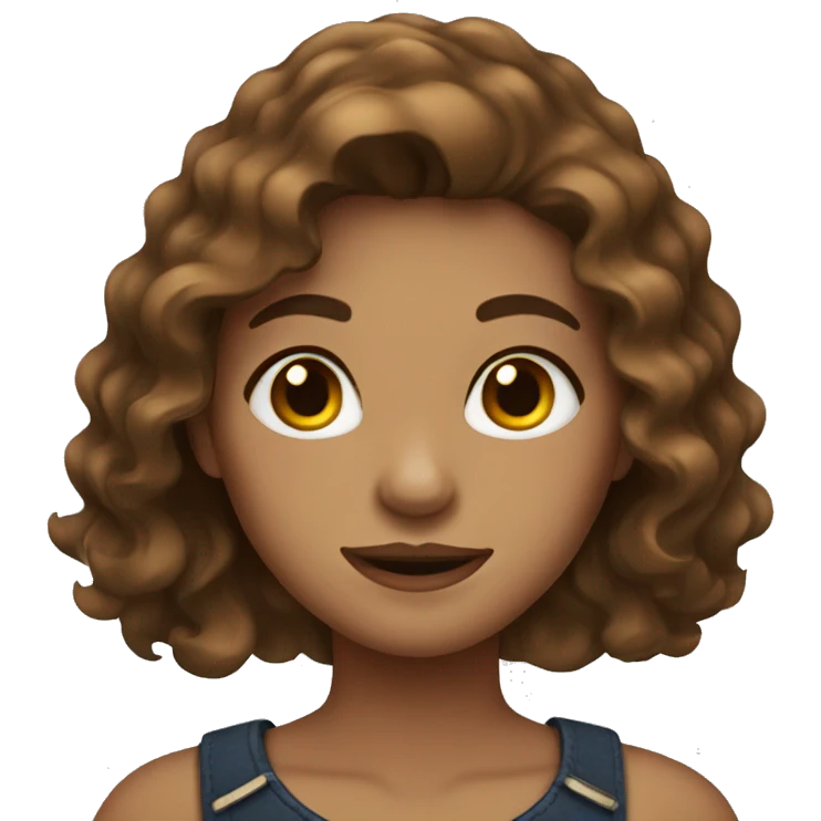 Wavy brown haired girl emoji