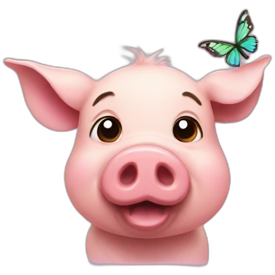 Pig with a little butterfly on his head emoji