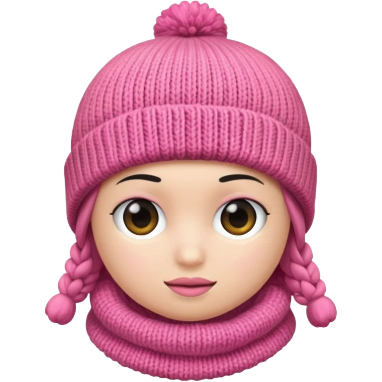 beanie: rosa emoji
