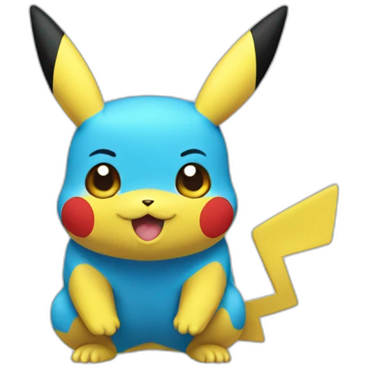 Blue colored pikachu emoji