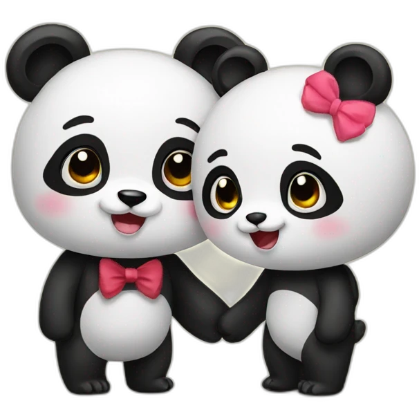 Panda couple emoji