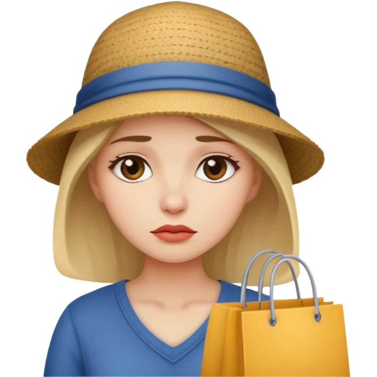 sad lady shopping  emoji