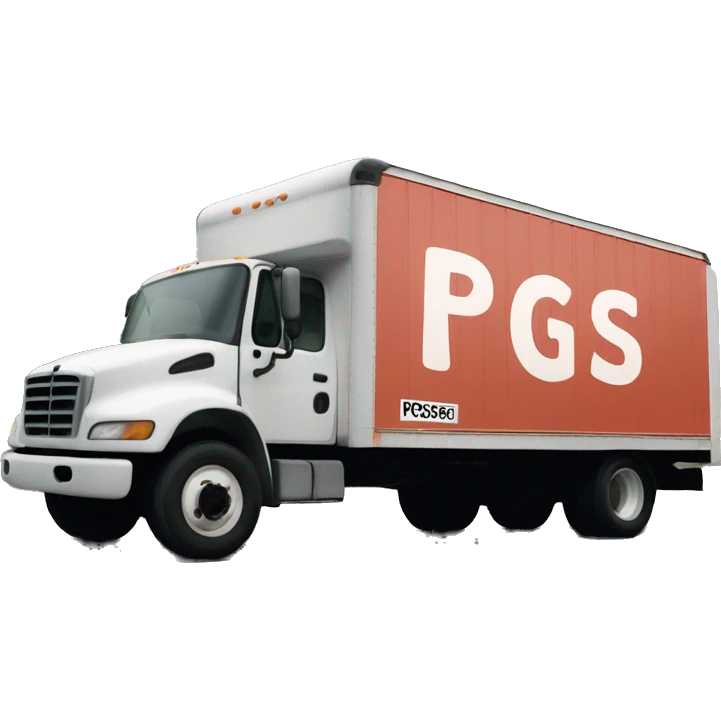 Boxtruck with letters "PGS” on the side emoji