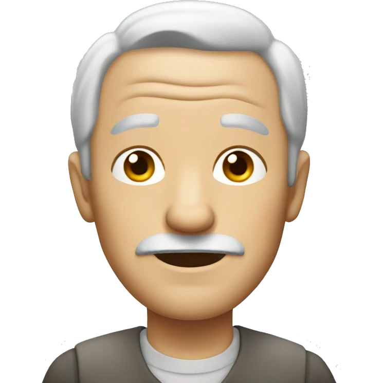 White old guy with gray hair no mustache  emoji