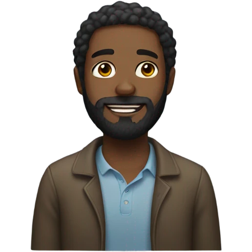 Black man with beard emoji