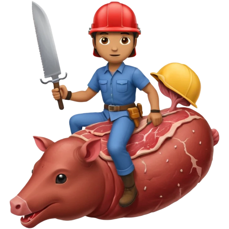 Guy riding meat emoji