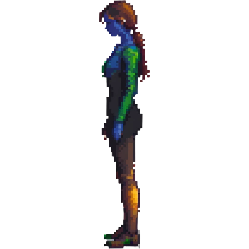 pixel art female silhouette, minimalist human shape emoji