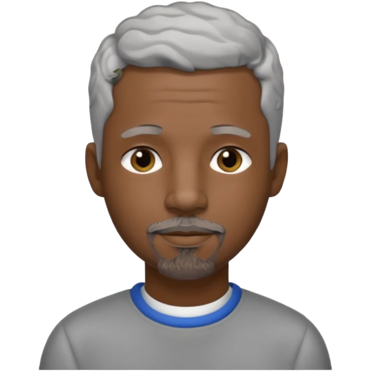 A cool debinaire black man with a very short wavy gray haired crew cut and a very short trimmed goatee beard saying goodnight. emoji