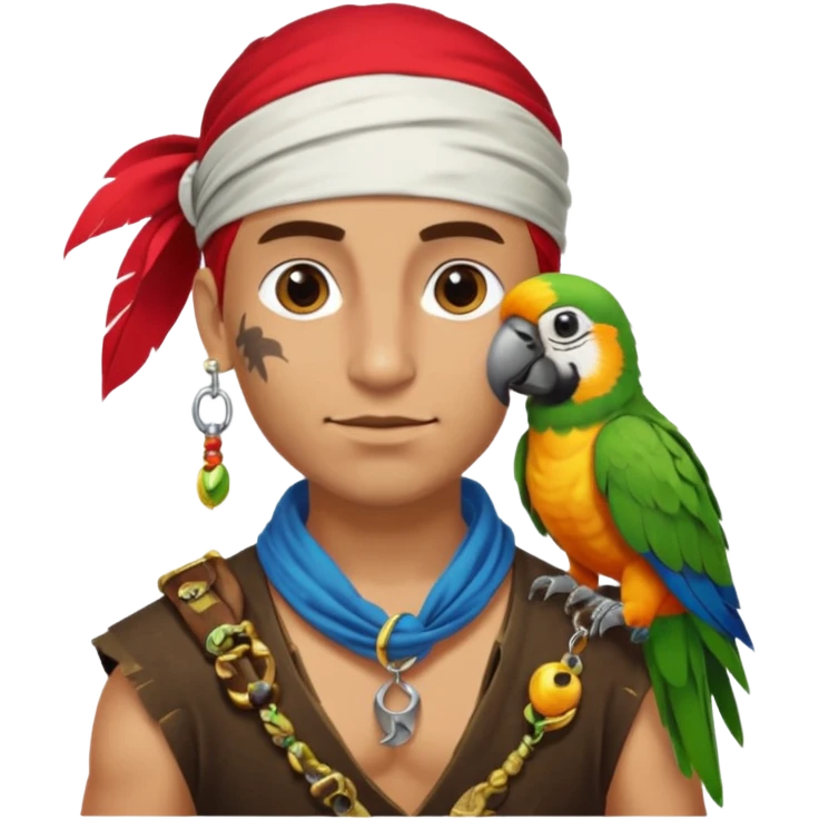 pirate and parrot emoji