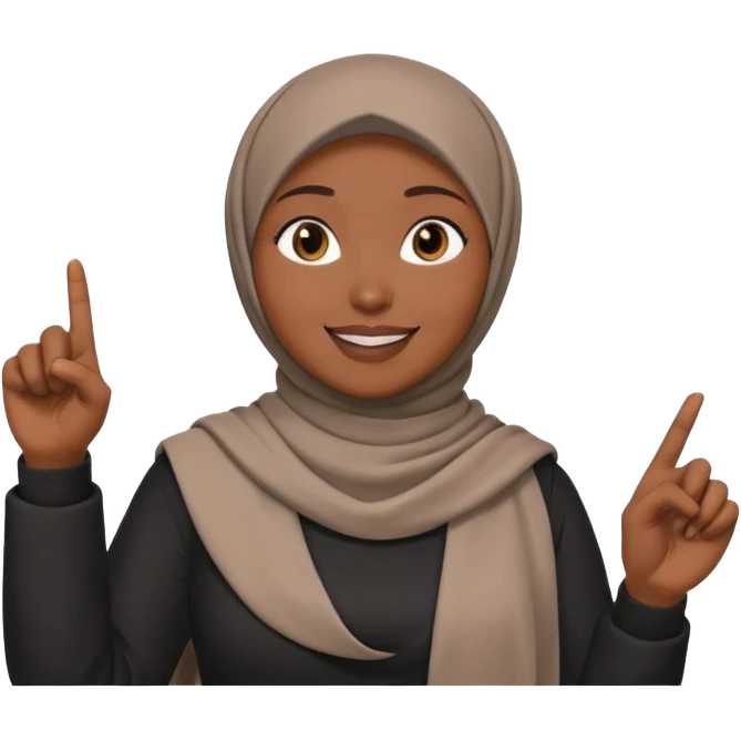 злая черная женщина мусульманка показывает рукой в право  emoji