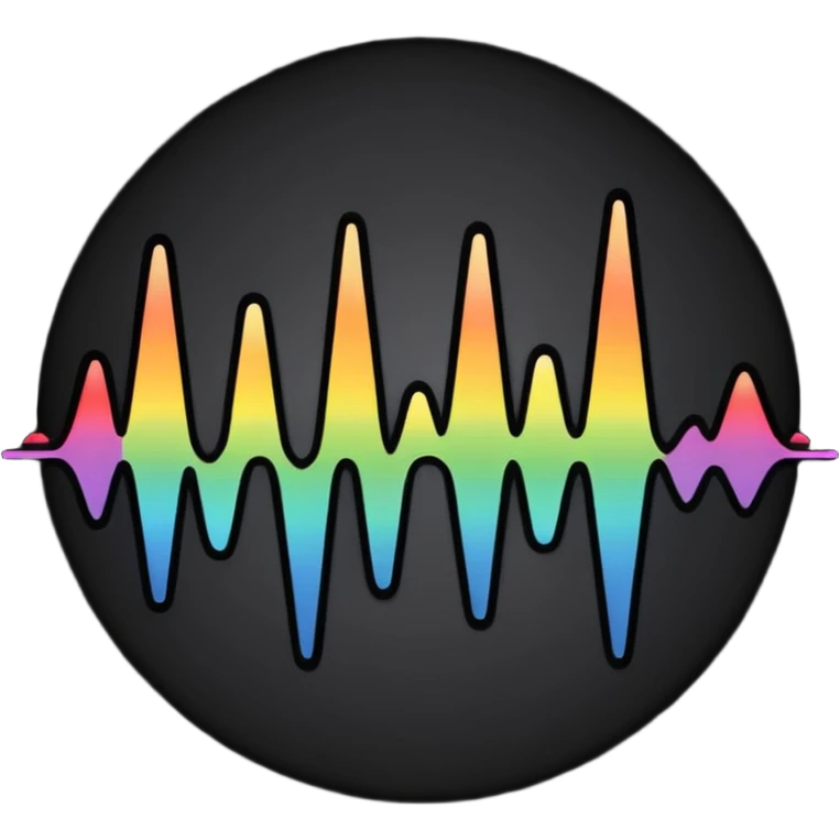 black audio spectrum, no color emoji