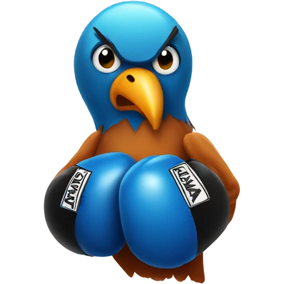 Bird with boxing gloves  emoji