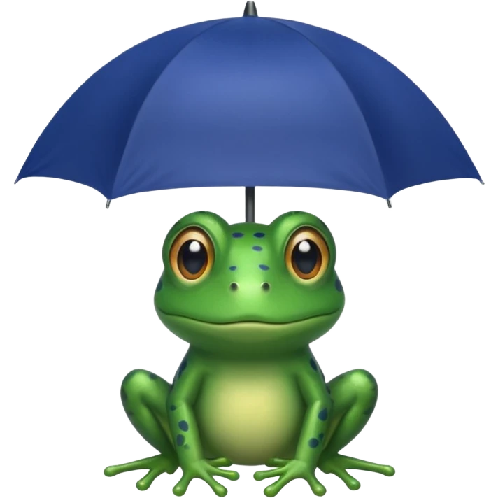Frog with dark blue umbrella emoji