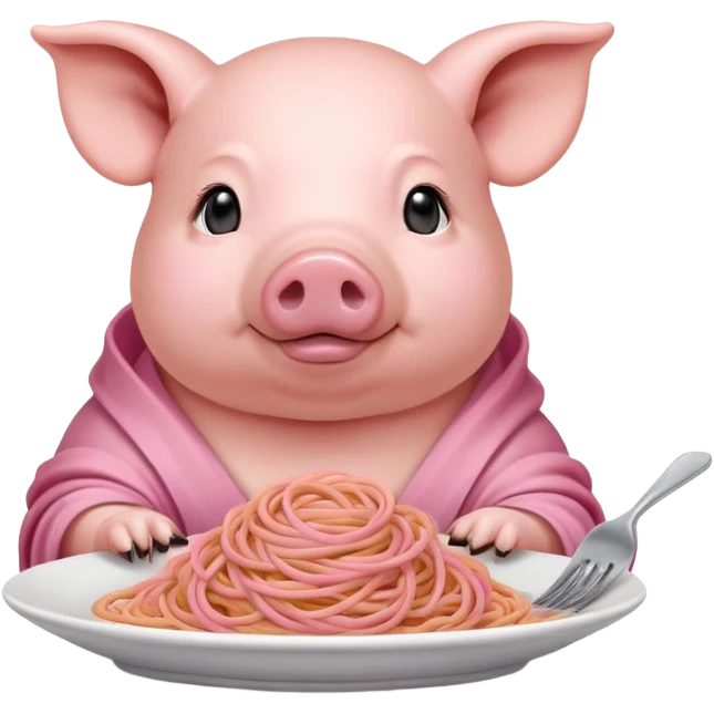  renaissance monalisa pig with pink spaghetti background  emoji