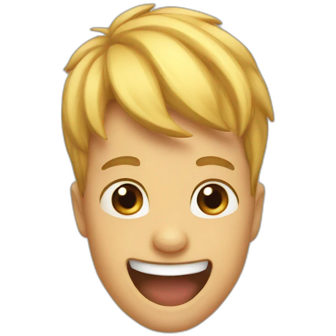 A boy laughing of another boy emoji