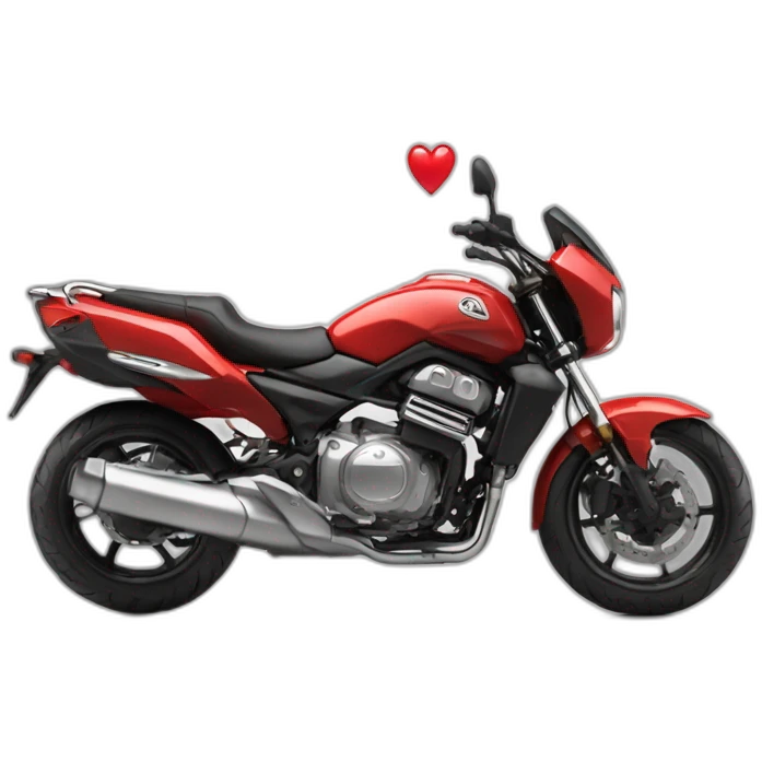 Moto qui fait un bisou avec un coeur emoji