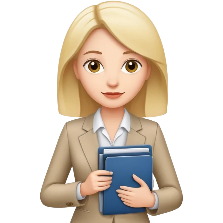 business woman with file folder and documents emoji