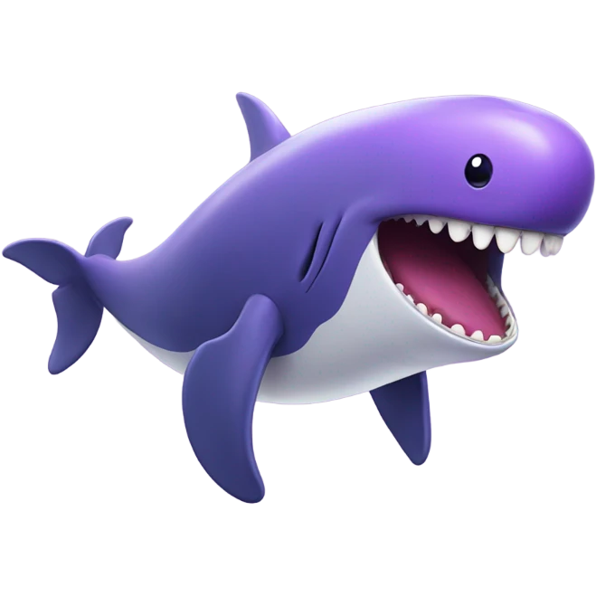 purple whale front with open mouth emoji