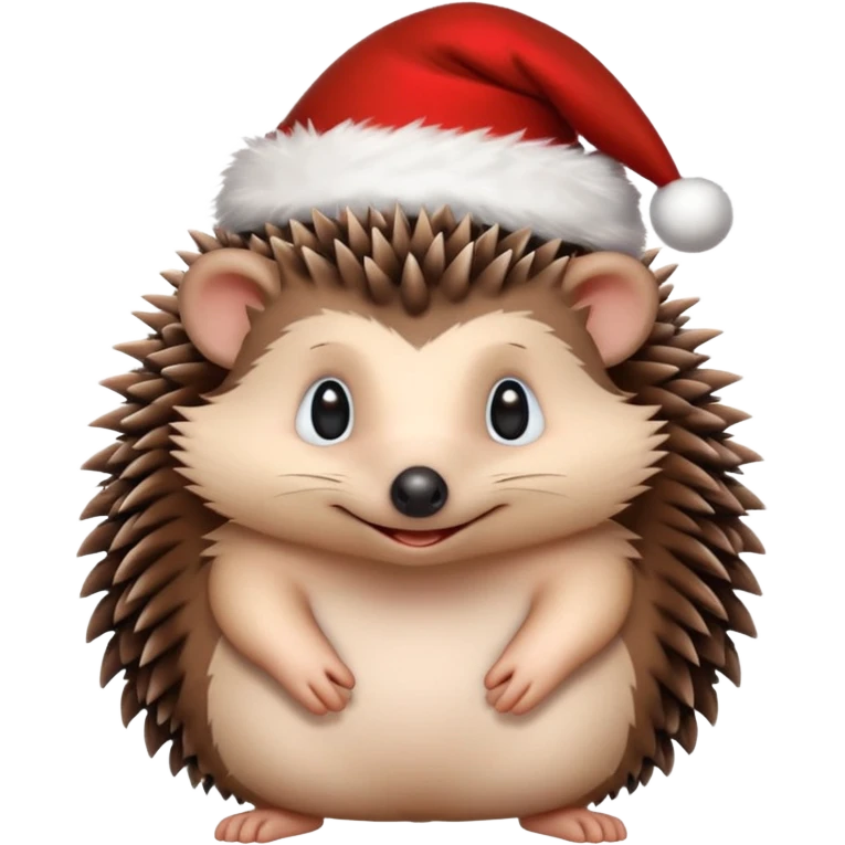 Hedgehog with christmas hat emoji
