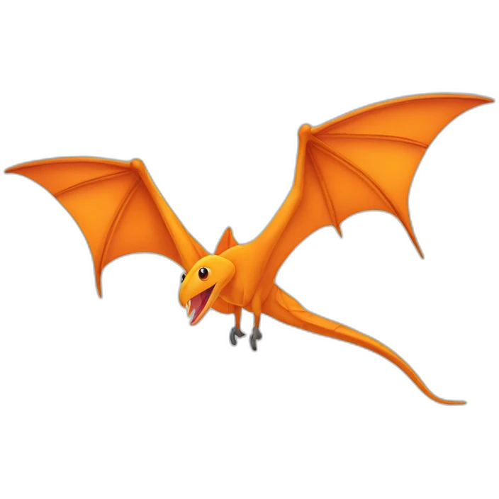 orange cute pterodactyle emoji
