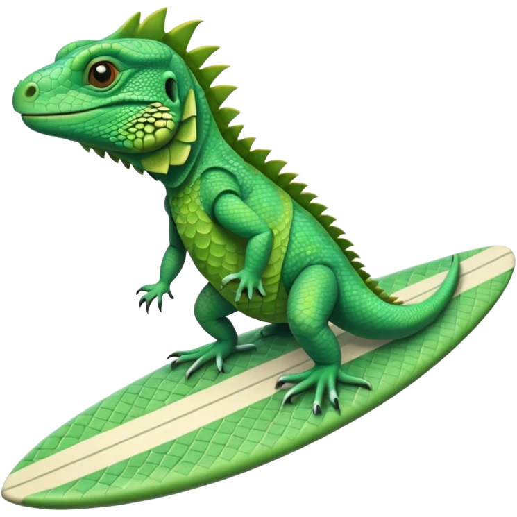 Iguana on a surfboard  emoji