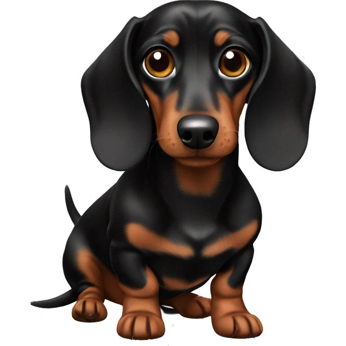 Dachshund black Brown  emoji