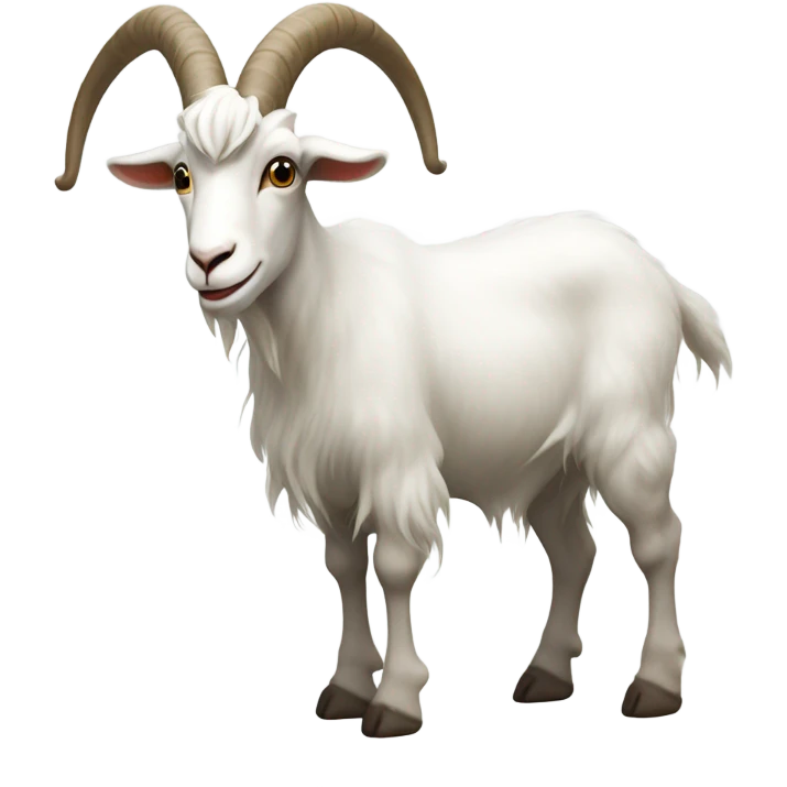White goat long horns side emoji