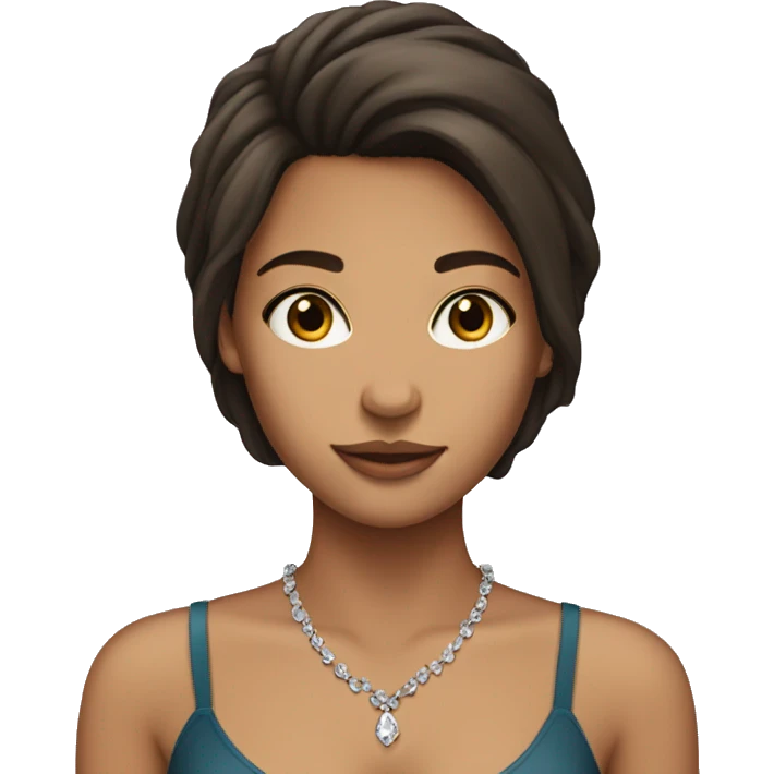brunette girl with no jewerly emoji
