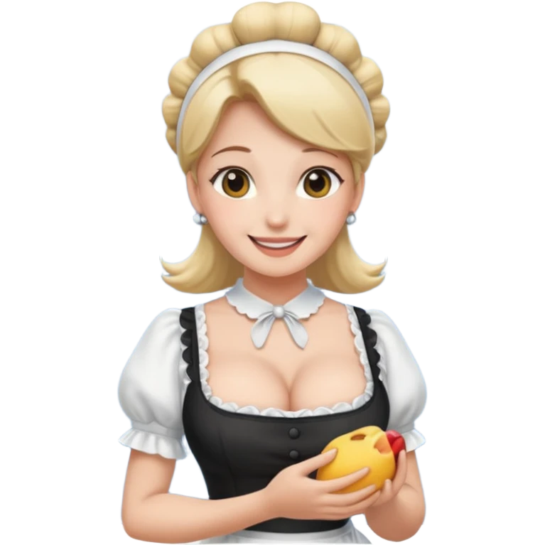 maid, big boobs, nipples slip emoji