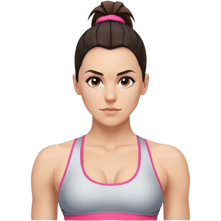 Melanie chisholm with a high ponytail wearing sports bra emoji