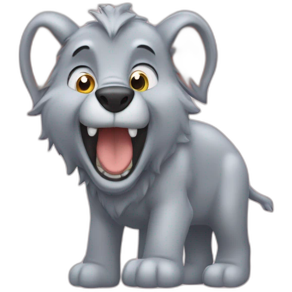 Loup sur éléphant emoji