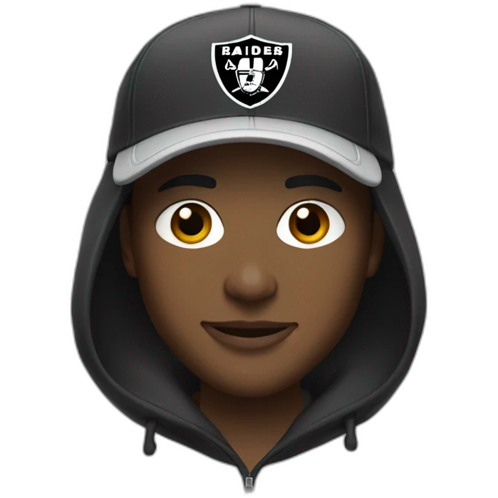Me in a raiders hoodie and hat emoji