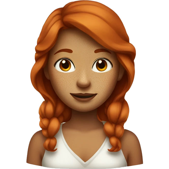 Redhead woman with freckles saying I love you emoji