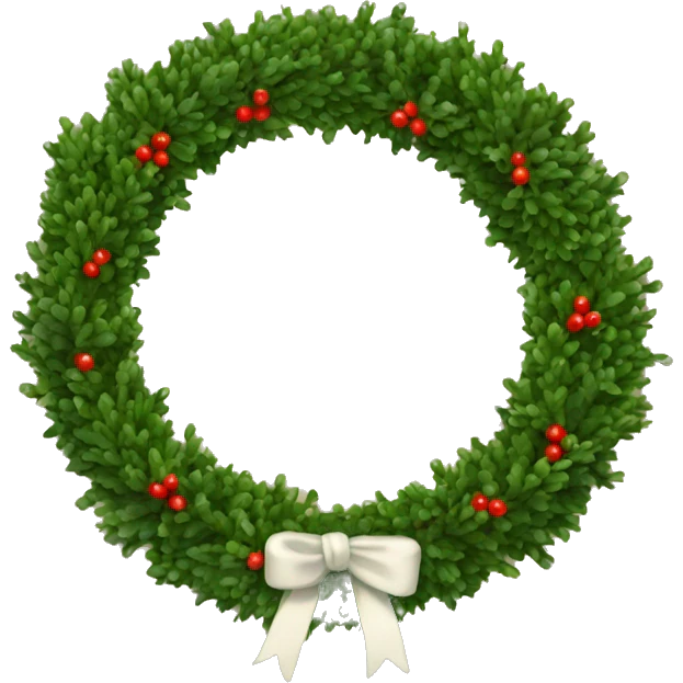 Square boxwood wreath with holly emoji