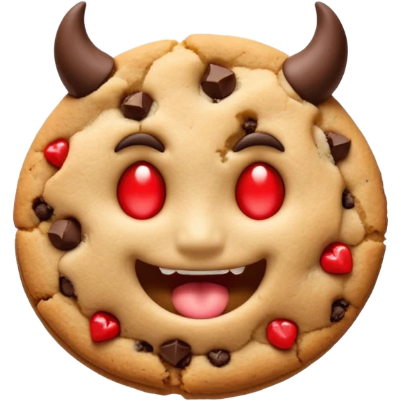 Bitten cookie + devil emoji emoji