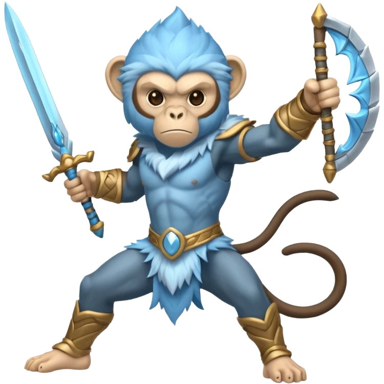 air elemental monkey warior with light blue fur emoji